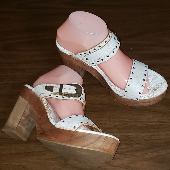 Sbicca Vintage Collection Wooden Platform Sandals‎ - Picture 1 of 11
